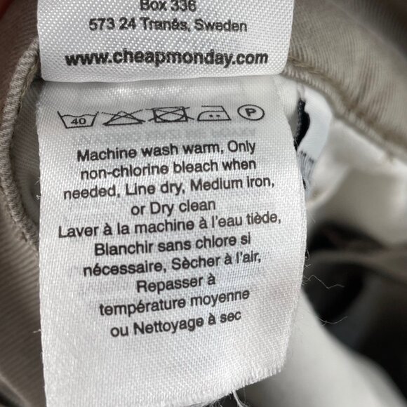 Cheap Monday men's muted green slack chino slim fit cotton pants 30 MSRP 90 - Picture 10 of 12